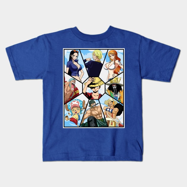 Straw Hat Pirates Kids T-Shirt by mounier